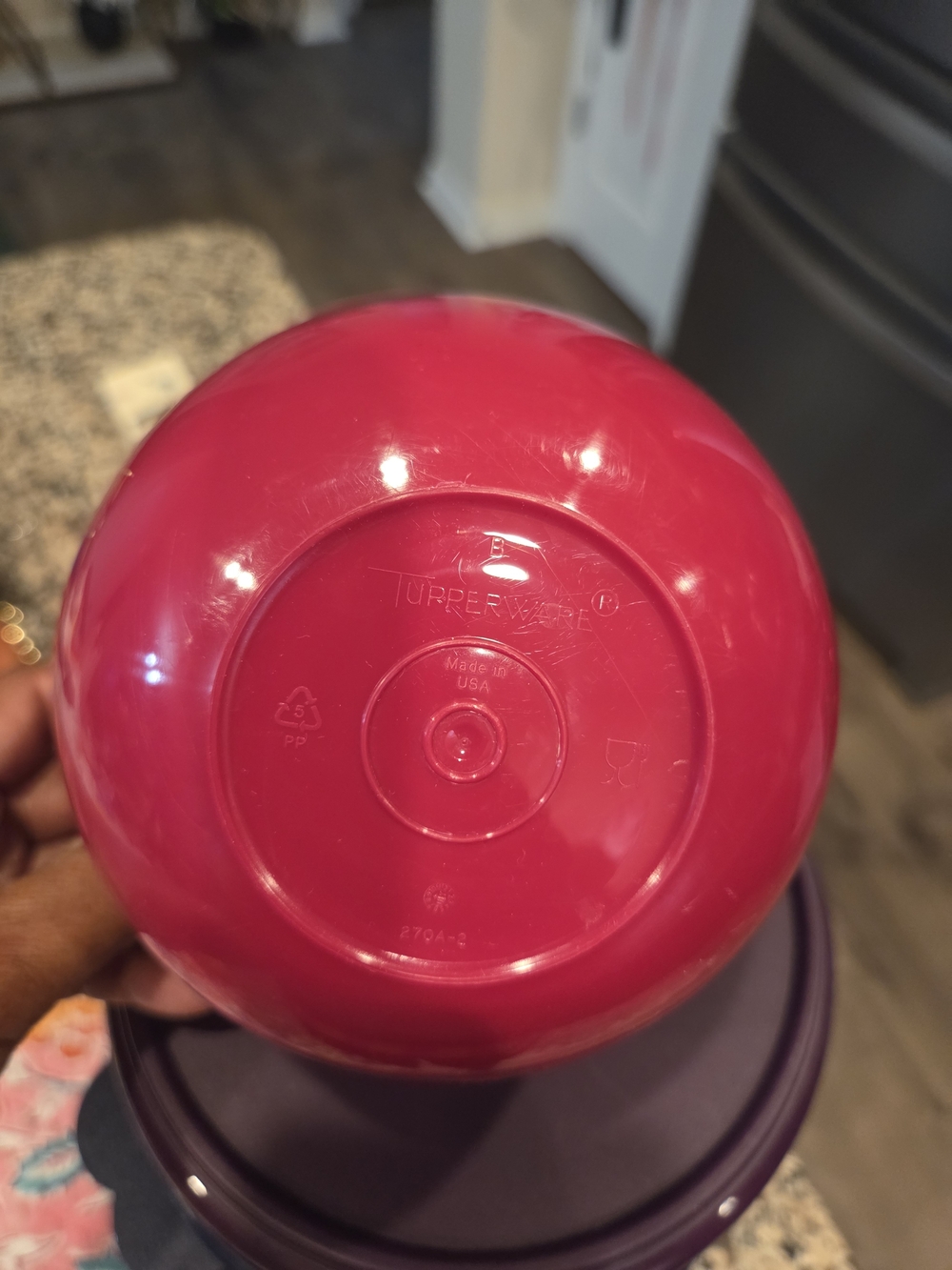 Tupperware Stackable Red, Purple, and Blue Food Storage Container Set - Picture 2 of 3